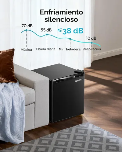 Miniatura 5 de EUHOMY Mini refrigerador de 1.7 pies cúbicos, refrigerador compacto reversible de una sola puerta, termostato ajustable, ahorro de energía, mini