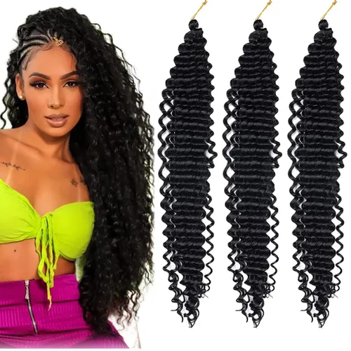 Miniatura 51 de 3 trenzas de ganchillo Passion Twist, cabello sintético preseparado para trenzar de 14 pulgadas, 3 paquetes de cabello trenzado pretrenzado