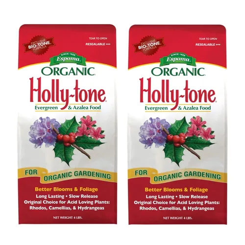 Espoma Organic Holly-Tone 4-3-4 Alimento vegetal natural y orgánico de hoja perenne y azalea; bolsa de 4 libras; el fertilizante original y mejor