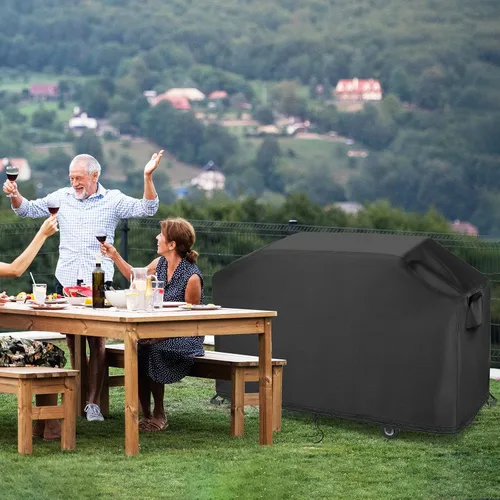 Miniatura 8 de Cubierta de parrilla para parrilla Blackstone 1883 de 28 pulgadas con capucha y estantes laterales, cubierta de plancha impermeable para exteriores