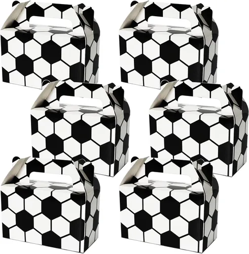Tevxj Paquete de 12 cajas de regalo para fiesta de fútbol, bolsas de dulces de fútbol, bolsas de golosinas y aperitivos para fiestas deportivas,