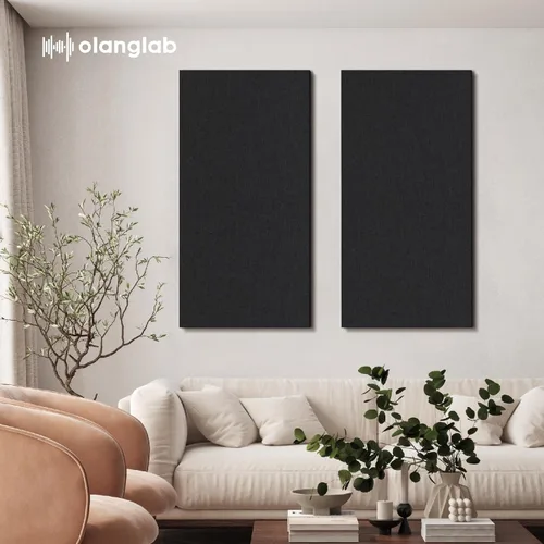Miniatura 5 de Olanglab Paquete de 2 paneles acústicos, paneles de sonido grandes de 48 x 24 pulgadas, paneles de espuma a prueba de sonido envueltos en tela