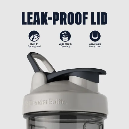 Miniatura 3 de BlenderBottle - Botella mezcladora serie Pro ideal para batidos de proteínas y bebidas de preentrenamiento, 32 onzas, color gris piedra (Pebble Grey)