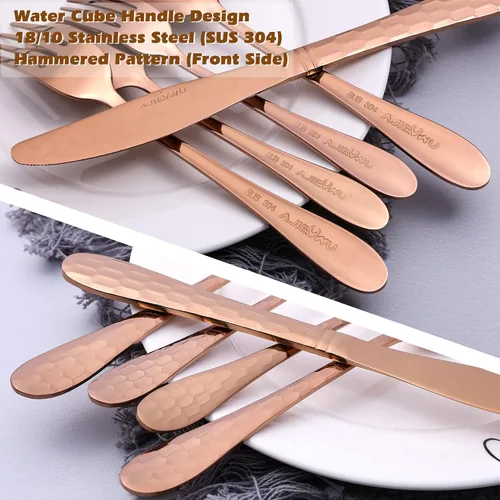 Miniatura 2 de Juego de cubiertos para 8 cubiertos de acero inoxidable de alta calidad, 40 piezas, incluye cuchillo mejorado, cuchara, tenedor, espejo pulido, apto