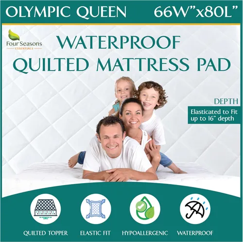 Miniatura 46 de Protector de colchón impermeable tamaño individual - Estilo sábana ajustable - Cubierta hipoalergénica de calidad premium que protege contra