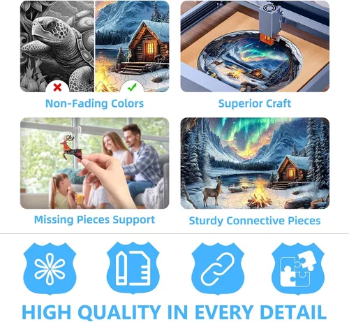 Miniatura 4 de Rompecabezas de madera para adultos, rompecabezas plano con efecto visual 3D, rompecabezas de madera Aurora World para adultos, rompecabezas