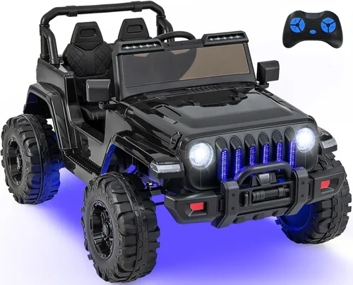 Miniatura 11 de INFANS Camión de Juguería con Control Remoto de los Padres, Vehículos Eléctricos Alimentados por Batería de 12V, 3 Velocidades, Radio Bluetooth