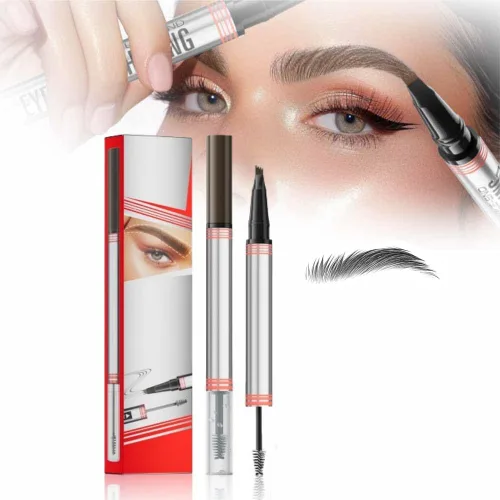 Miniatura 9 de 2024 - Lápiz de cejas 2 en 1 con gel, lápiz mágico de cejas impermeable, bolígrafo de cejas microblading 3D de doble punta con 4 puntas y cepillo