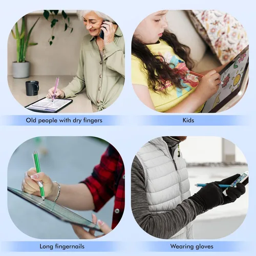 Miniatura 7 de MEKO - Bolígrafos para pantallas táctiles, paquete de 10 lápices capacitivos de punta de goma fina, punta reemplazable con 20 puntas de repuesto