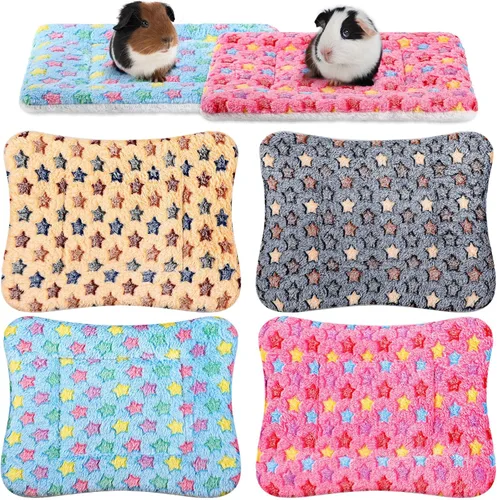 Tuanse Paquete de 4 alfombrillas de cama de conejillo de indias, ropa de cama de conejo para todas las estaciones, almohadilla de cama de forro
