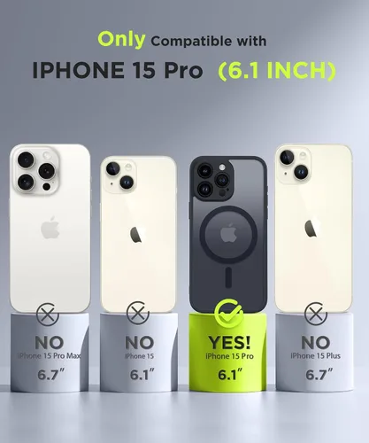 Miniatura 4 de GolbinBox Funda magnética para iPhone 15 Pro, compatible con MagSafe, protección completa de la cámara, protector de pantalla de privacidad