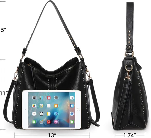 Miniatura 5 de Montana West Hobo Handbag for Women Large Purses and Handbags with Studs and Crossbody Strap