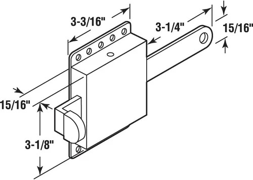 Miniatura 2 de Prime-Line Products GD 52118 Cerrojo interior de alta resistencia y cubierta galvanizada, 7/8 pulgada x 1/8 pulgada, de acero