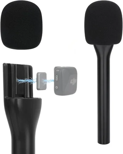 YOUSHARES Soporte para micrófono de entrevista portátil - Carril deslizante magnético de hierro compatible con DJI Mic Mini / 2&Rode Wireless Go