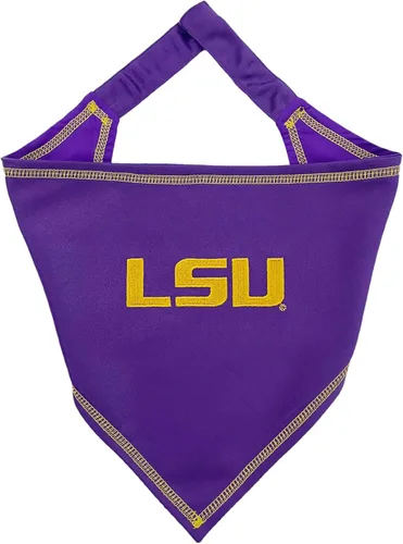 NCAA LSU Tigers - Bandana con corbata, grande/extra grande. Bandana para perro, babero, para mascotas, gatos, perros. Lo último en día del juego,