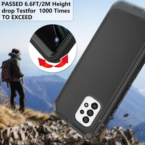 Miniatura 6 de Asuwish Funda de teléfono para Samsung Galaxy A73 5G 2022 con protector de pantalla de vidrio templado y cubierta para celda, híbrida, resistente, a