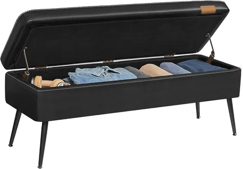 Miniatura 13 de VASAGLE - Colección EKHO - Banco otomano con almacenamiento, banco para recibidor o dormitorio, 56.8 litros, cuero sintético con costuras, moderno