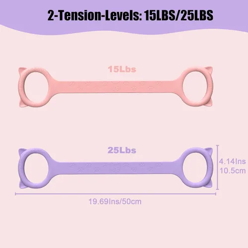 Miniatura 2 de Figure 8 Resistance Bands with Handles, Upgraded Silicone 8-Shaped Exercise Band for Women Arms Shoulder Back Legs Stretching Pilates Yoga