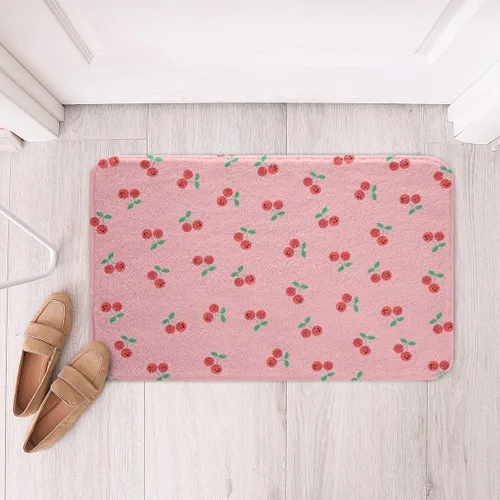 Miniatura 4 de Cherry - Alfombra de baño de 16 x 24 pulgadas para niños, tapete de baño de frutas tropicales, novedoso y divertido tapete de puerta de comida