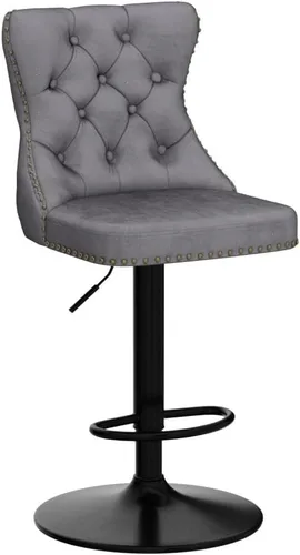 Miniatura 61 de Aoowow Juego de 2 taburetes de bar giratorios, taburetes de bar ajustables con respaldo de terciopelo copetudo, sillas de bar modernas tapizadas