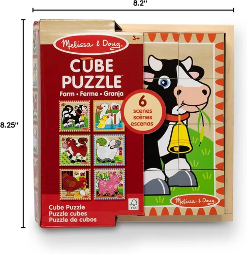 Miniatura 10 de Rompecabezas en cubo de granja de Melissa & Doug, Multicolor