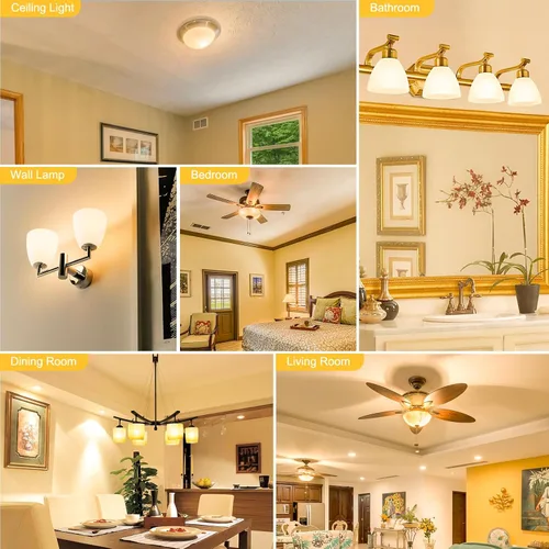 Miniatura 8 de Bombilla LED GU24 hansang, bombilla de forma A19, 9W (equivalente a 100W), 900 lúmenes, 2700K blanco cálido, base de bloqueo de torsión Gu24, Blanco