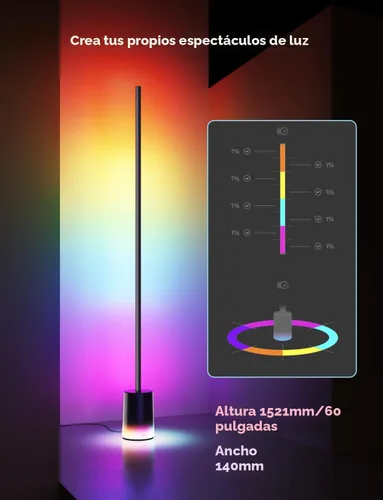 Miniatura 7 de Govee Lámpara de Pie 2 con Matter, RGBIC, LED Blanco Cálido y Frío, Compatible con Alexa, 1725lm, Sincronización de Música, Modos de Escena, Lámpara