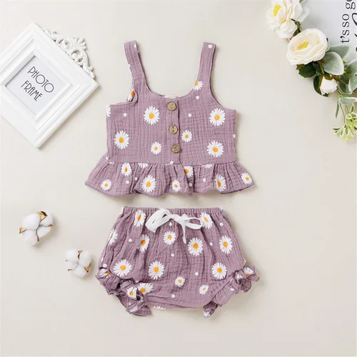 Miniatura 3 de Conjunto de ropa de verano para bebés y niñas pequeñas