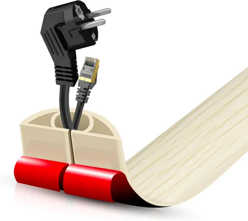 Miniatura 41 de Cubierta autoadhesiva para cables de suelo, gestión de cables de 3.3 pies, protector de tira de extensión para cables, evita tropiezos de cables