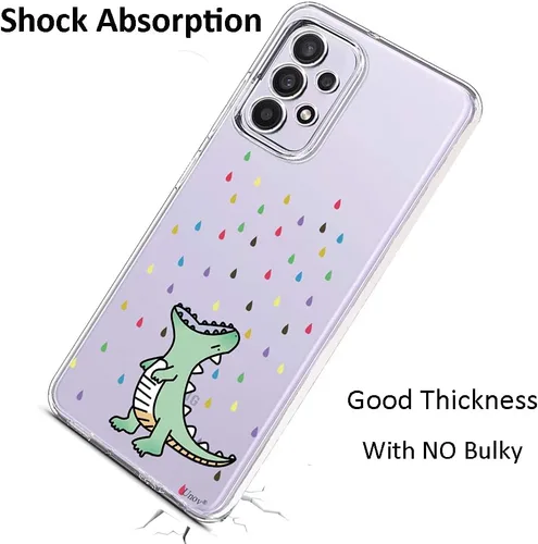 Miniatura 6 de Unov Funda diseñada para Galaxy A32 5G, funda transparente con [patrón antideslizante en relieve], protección delgada a prueba de golpes