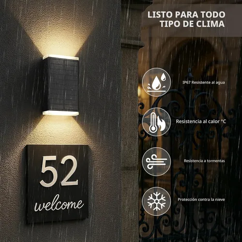 Miniatura 6 de Lámpara solar de pared para exteriores, 3000/4000/6000K, 3 modos de iluminación del anochecer al amanecer, aplique de pared IP67, impermeable