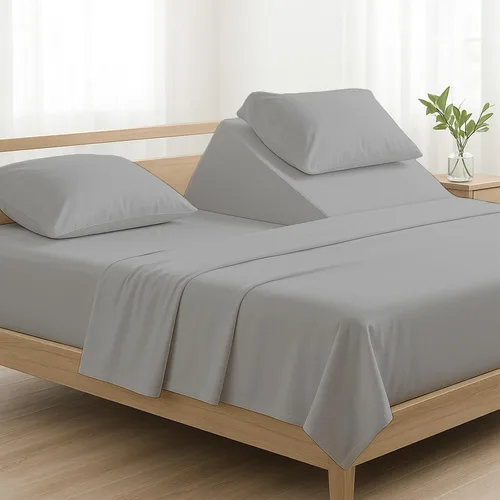 Miniatura 19 de NON Sticky cotton Juego de sábanas de 4 piezas para cama ajustable con números de sueño, 100% algodón egipcio, cabezal flexible de 34 pulgadas, se