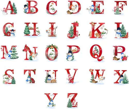 Miniatura 3 de Adorno personalizado con inicial de Navidad, regalo de decoración de árbol de Navidad, monograma de 26 letras para la primera Navidad, adorno