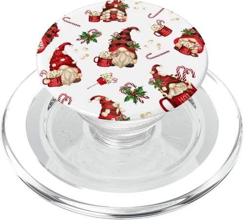Miniatura 8 de Hot Cocoa Gnome - Patrón de Navidad con gnomos de Navidad (blanco y rojo)