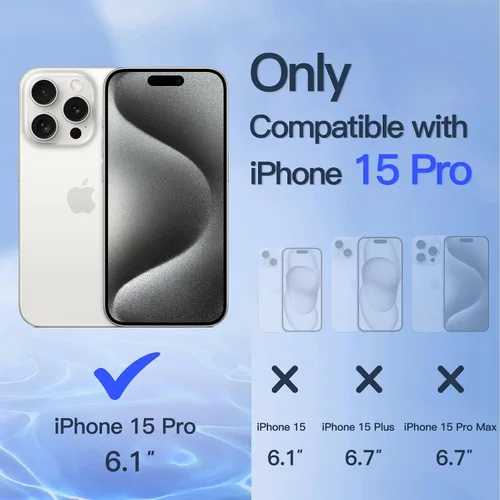 Miniatura 3 de JETech Protector de pantalla de privacidad para iPhone 15 Pro de 6,1 pulgadas, película de vidrio templado antiespía con herramienta de fácil