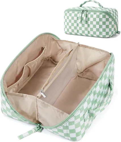 Miniatura 23 de BAGSMART Bolsa de Maquillaje de Viaje para Mujeres, Estuche Cosmético Portátil Resistente al Agua, Organizador de Maquillaje Acolchado Abultado