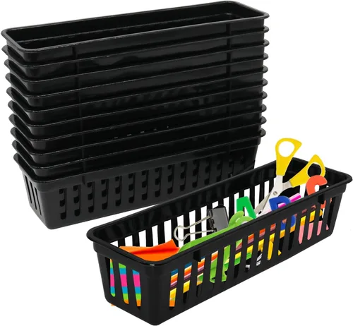 Bandejas organizadoras para lápices o goma para el aula, cestas de suministros de oficina, bandejas de organización para el hogar, escuela, aula,
