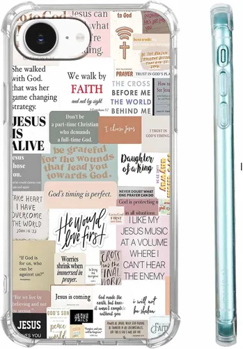 Miniatura 28 de Funda para Celular con Versículos de la Biblia, Colocación de Citas Cristianas de Jesús, Diseño Collage, Funda Protectora Suave de TPU de Moda