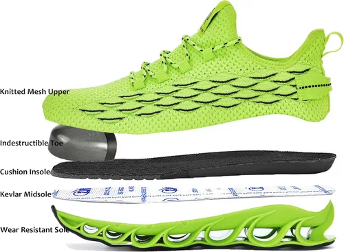 Miniatura 3 de Zapatos de trabajo ligeros para hombre, zapatos indestructibles con punta de acero, zapatos de seguridad de malla transpirable a la moda, zapatos