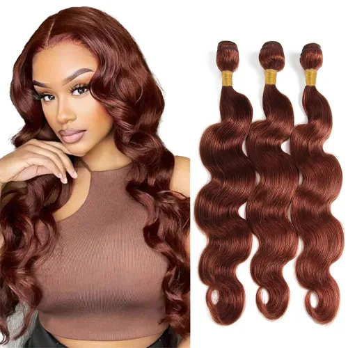 Miniatura 143 de Color 30 paquetes de cabello humano marrón onda del cuerpo paquetes 8 10 12 pulgadas brasileño virgen Remy extensiones de cabello humano doble trama
