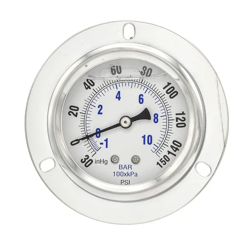 Miniatura 14 de PIC Gauges PRO-204L-254G Medidor de presión industrial relleno de glicerina con brida frontal con carcasa SS, internos de latón, lente de plástico