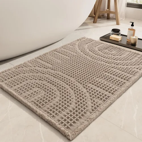 AMOAMI Alfombra de baño Waffle, alfombras de baño súper absorbentes para el baño, alfombras de baño lavables a máquina sin deslizamiento, alfombras