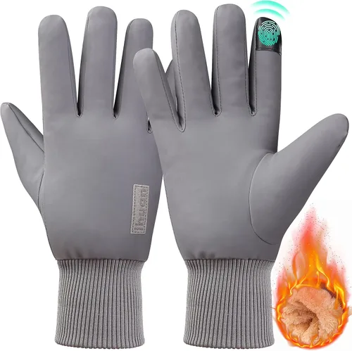 ihuan Guantes de invierno para hombres y mujeres, guantes de clima frío para correr, ciclismo, guantes impermeables para la nieve, guantes cálidos