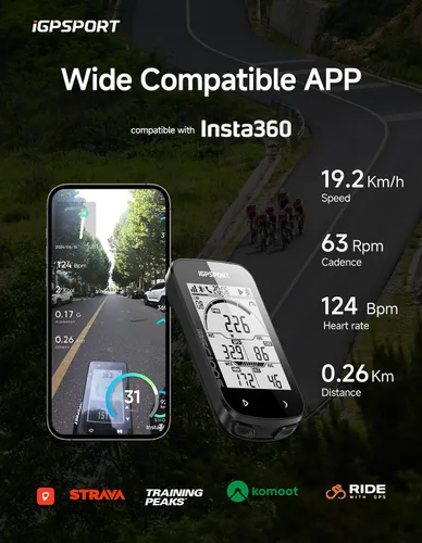 Miniatura 8 de iGPSPORT BSC100S Computadora GPS para Bicicleta Inalámbrica, Pantalla LCD de 2.6'' 40H Recargable Impermeable Computadora de Ciclismo Bluetooth ANT+