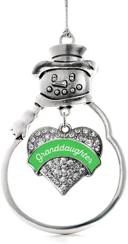 Miniatura 235 de Inspired Silver - Big Sis - Adorno de Navidad plateado - Adorno de árbol de Navidad con dije de corazón con circonita cúbica - Decoración colgante