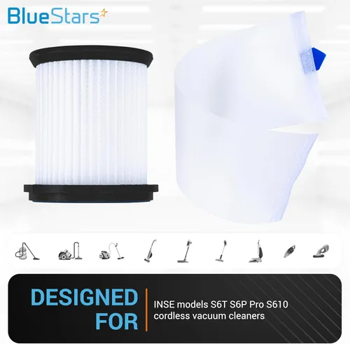Miniatura 3 de BlueStars Filtro HEPA con malla blanca para aspiradoras inalámbricas INSE N5S N5T S6T S6P Pro S610/TMA T120 T121 T151 T150 T220 T220 T210 T181 T180