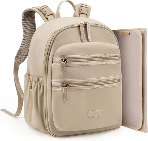 Miniatura 9 de mommore Mochila de Pañales de Neopreno Pequeña Bolsa de Bebé Mochila de Viaje Mini para Pañales para Recién Nacidos con Bolsillos Aislados, Correas