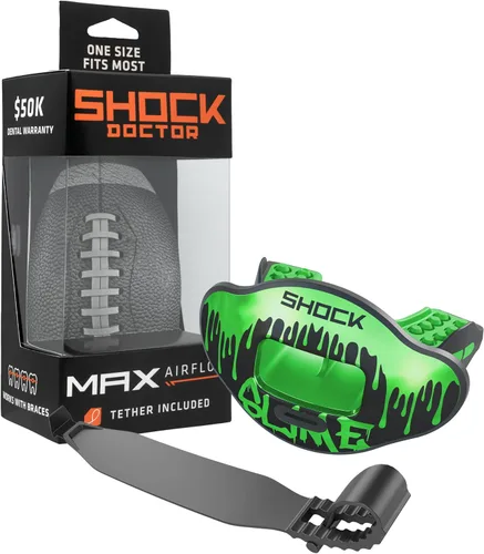 Miniatura 17 de Shock Doctor Protector Labial, Protector Bucal para Adultos y Jóvenes de Fútbol Americano con Correa, Boquilla de Fútbol Americano Transpirable