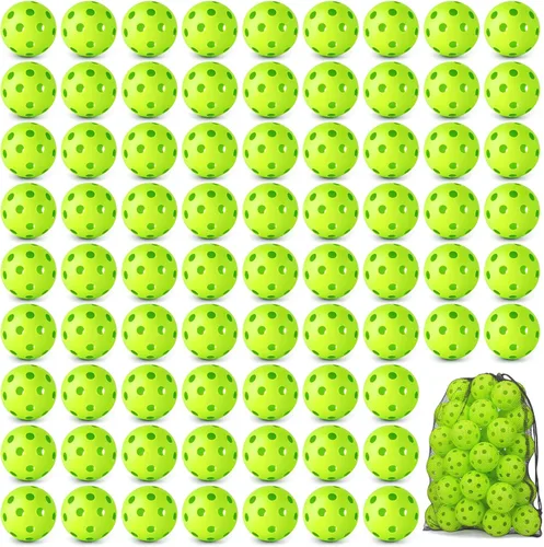Miniatura 23 de Coopay Paquete de 24/80 pelotas de práctica de béisbol, bolas de entrenamiento de plástico, bolas de softball huecas ligeras para golpe, Verde y azul