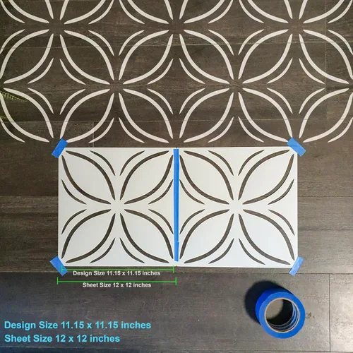 Miniatura 5 de 2 piezas plantillas de pintura de azulejos de 12" x 12" para paredes y pisos - Reutilizables - Plantillas para pintura - Plantilla para decoración